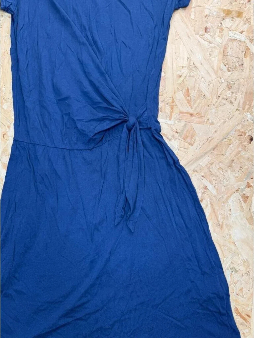 Polo Ralph Lauren Womens Dress S Blue Cotton Short Sleeve Tie Waist Knit Casual